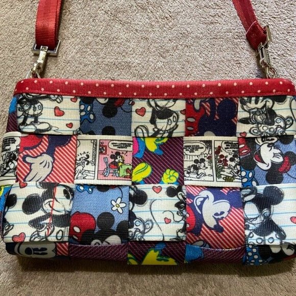 Harveys for DISNEY Couture Seatbelt Handbag Crossbody Red Polka Dot Comic Strip - Picture 7 of 8